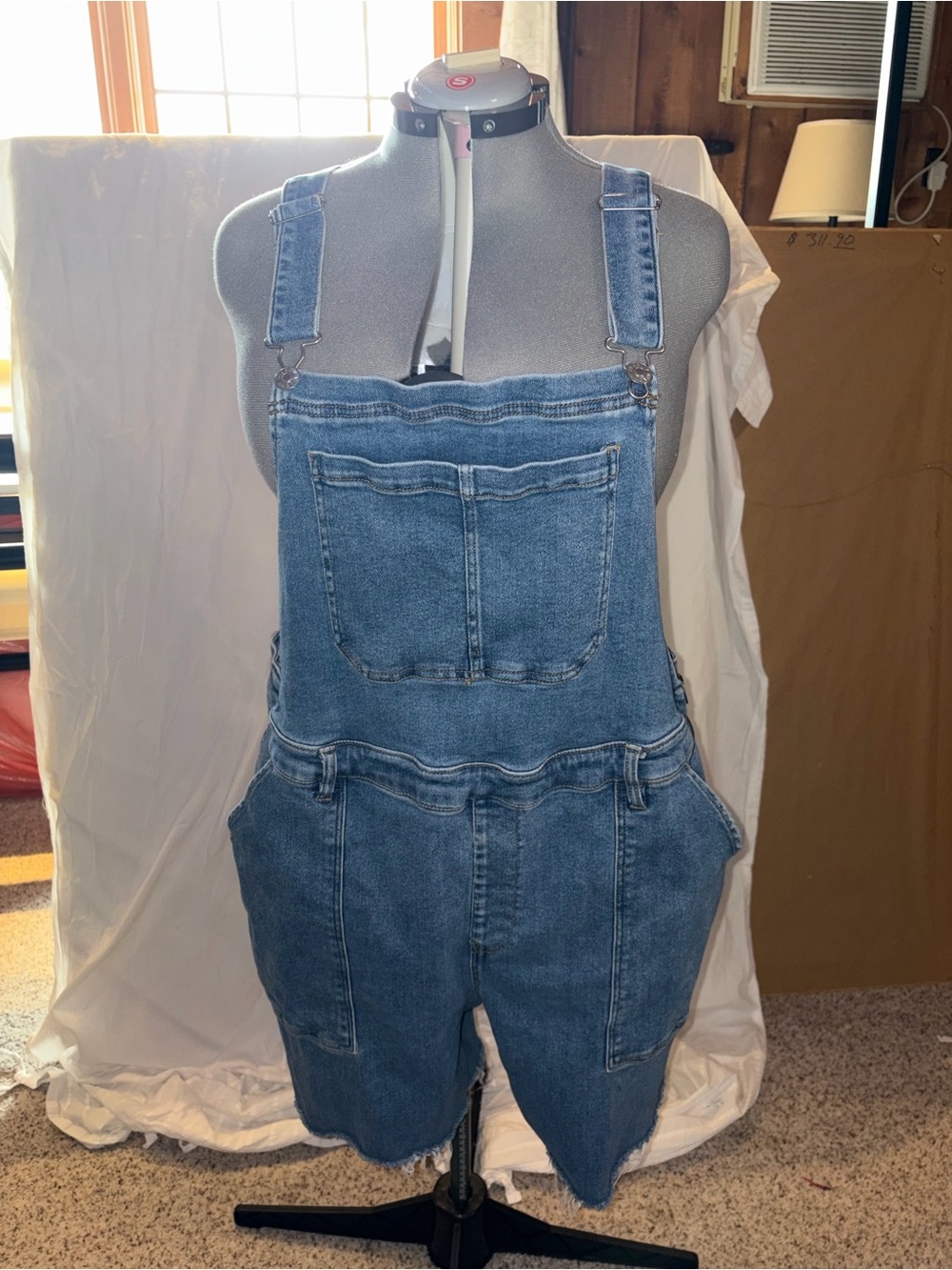 AVA & VIV Denim Overall Shorts Size 22W Plus Size